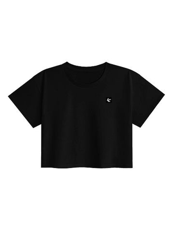 Liftcore- Minimal Black Abstract Crop Top